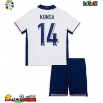 Camisa de Futebol Inglaterra Ezri Konsa #14 Equipamento Principal Infantil Europeu 2024 Manga Curta (+ Calças curtas)